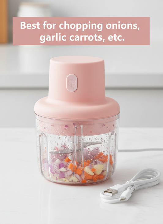 Electric Vegetable Chopper – USB Rechargeable Mini Cutter for Everyday Kitchen Use