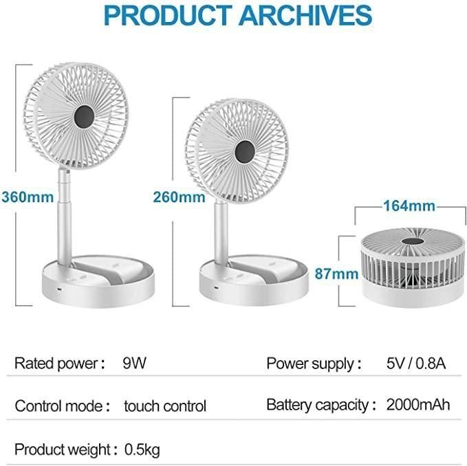 Portable Mini Rechargeable Fan – USB Table Fan for Desk, Home, Travel & Power Cuts