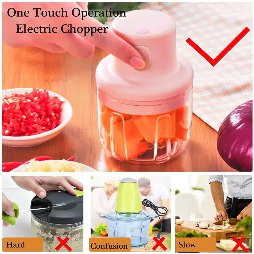 Electric Vegetable Chopper – USB Rechargeable Mini Cutter for Everyday Kitchen Use