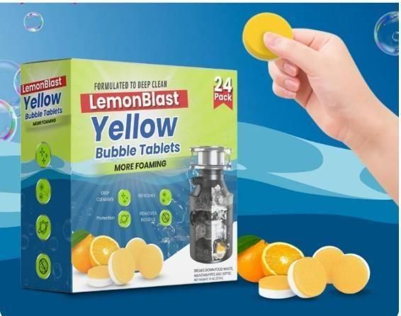 LemonBlast Cleaning Tablets (24pcs) – Multipurpose Effervescent Cleaner for Bottles, Utensils & Kitchen Use